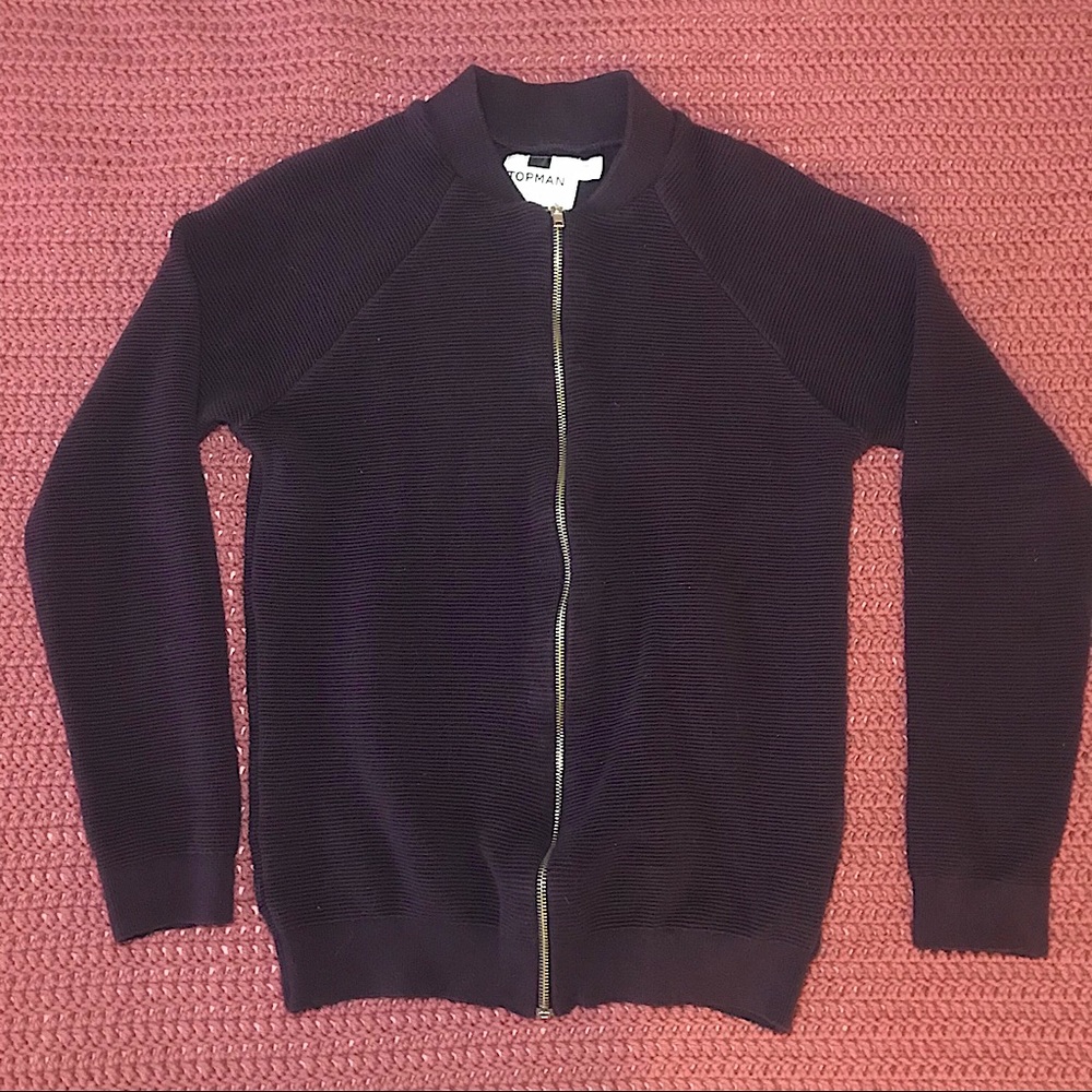 Men’s SMALL purple zippered TOPMAN sweater